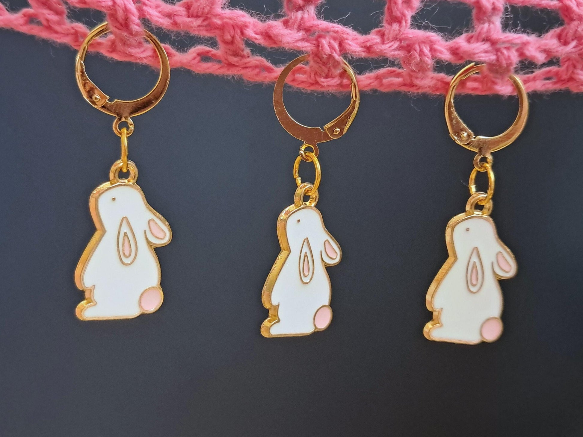 White Rabbit Stitch Marker