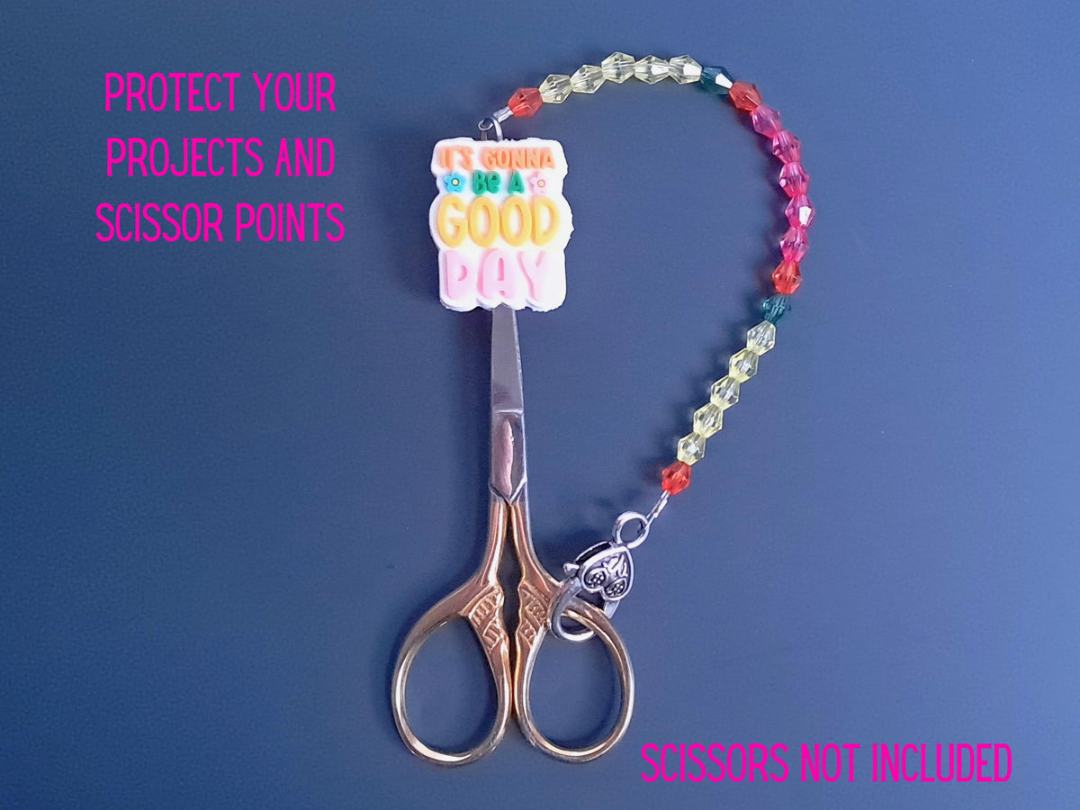 Positive Quote Scissor Fob with Protection Bead