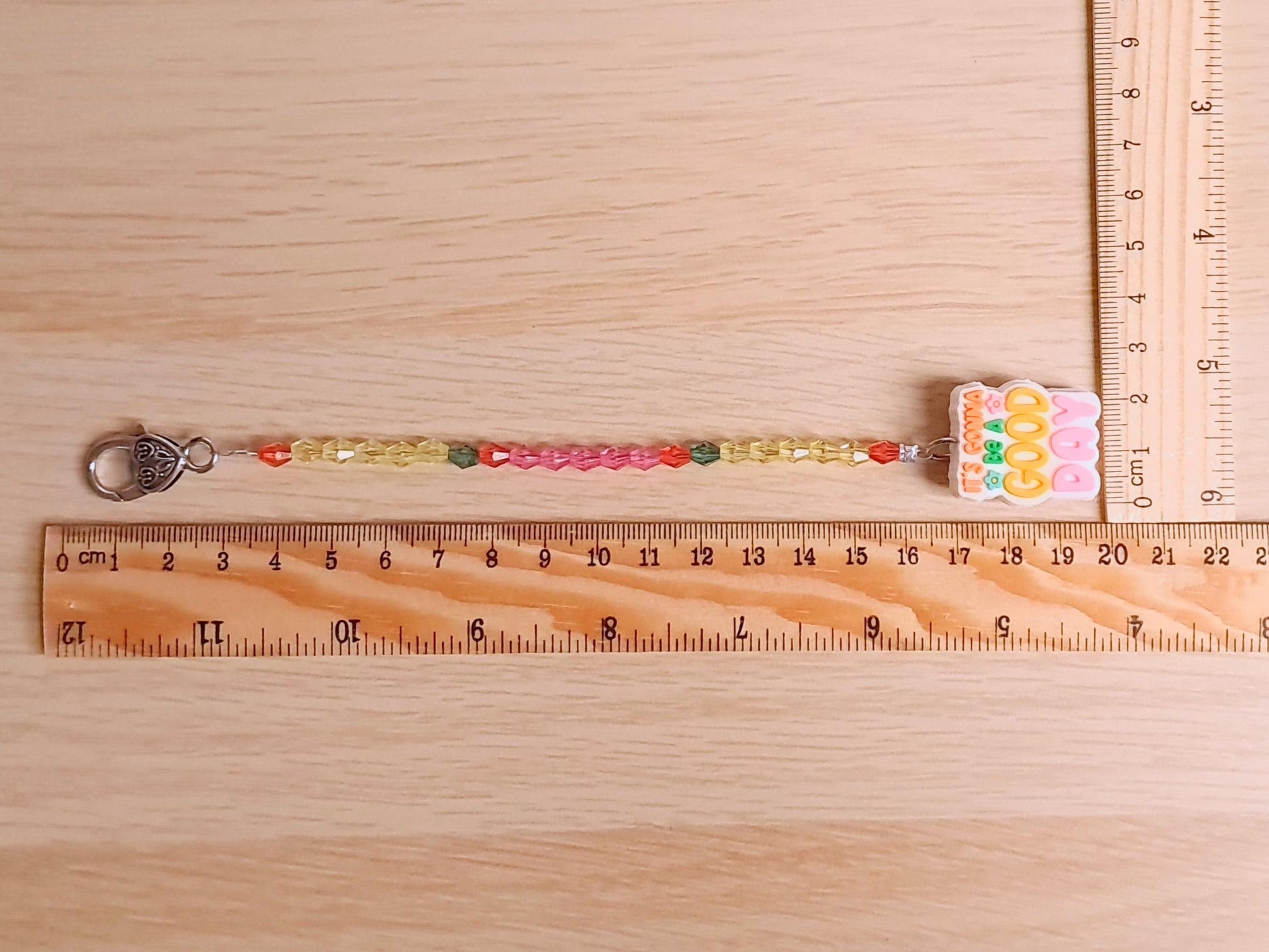 Positive Quote Scissor Fob with Protection Bead