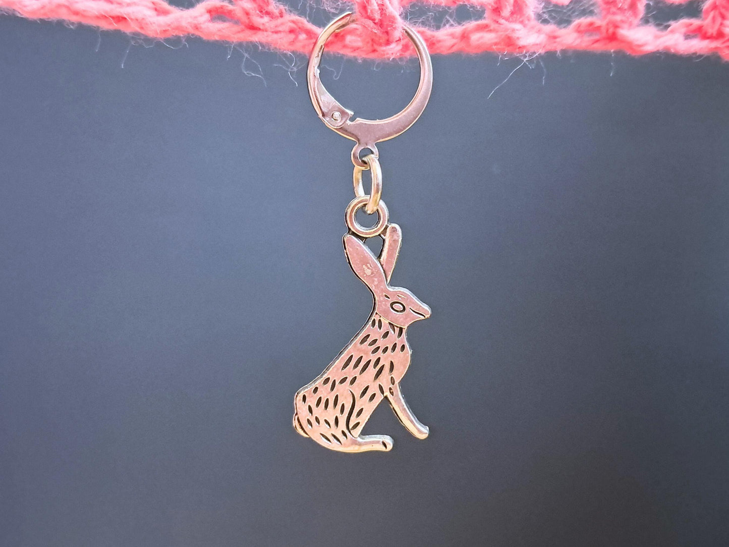 Silver Hare Stitch Marker