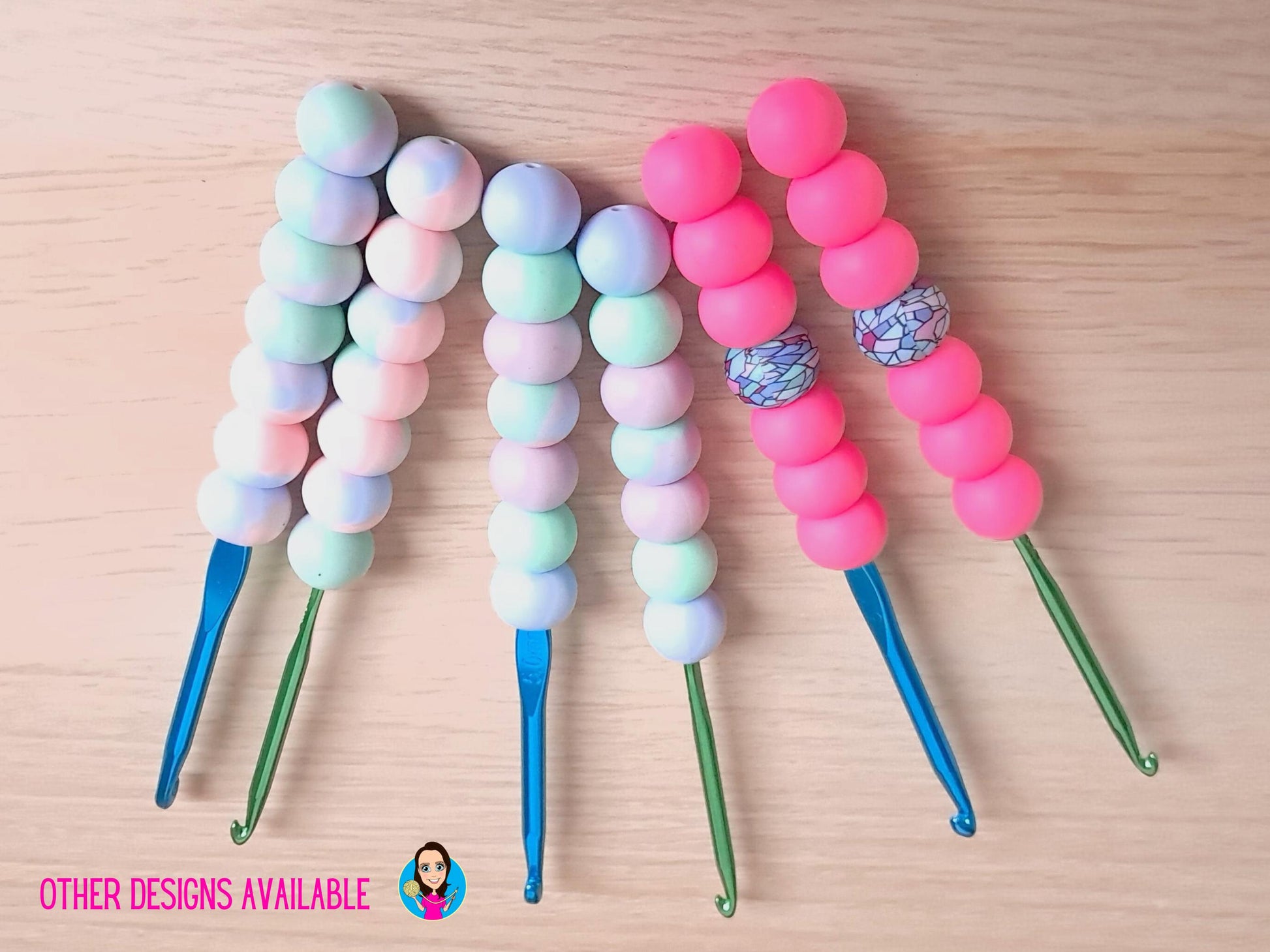 Pastel Coloured Ergonomic Crochet Hook