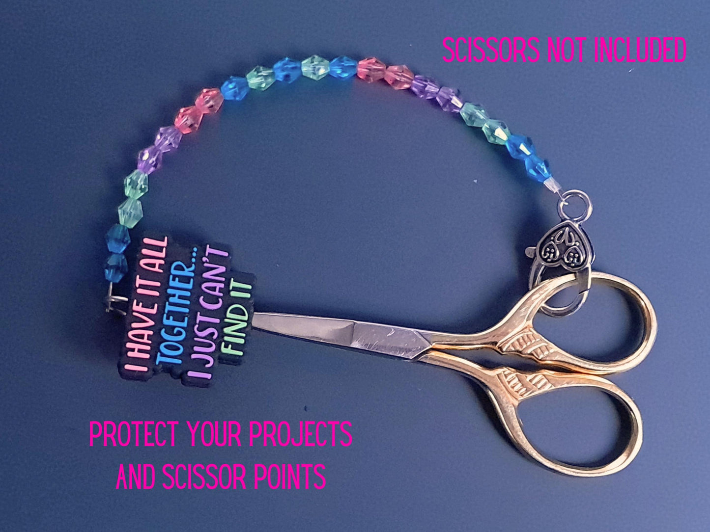 Funny Quote Scissor Fob with Scissor Protection