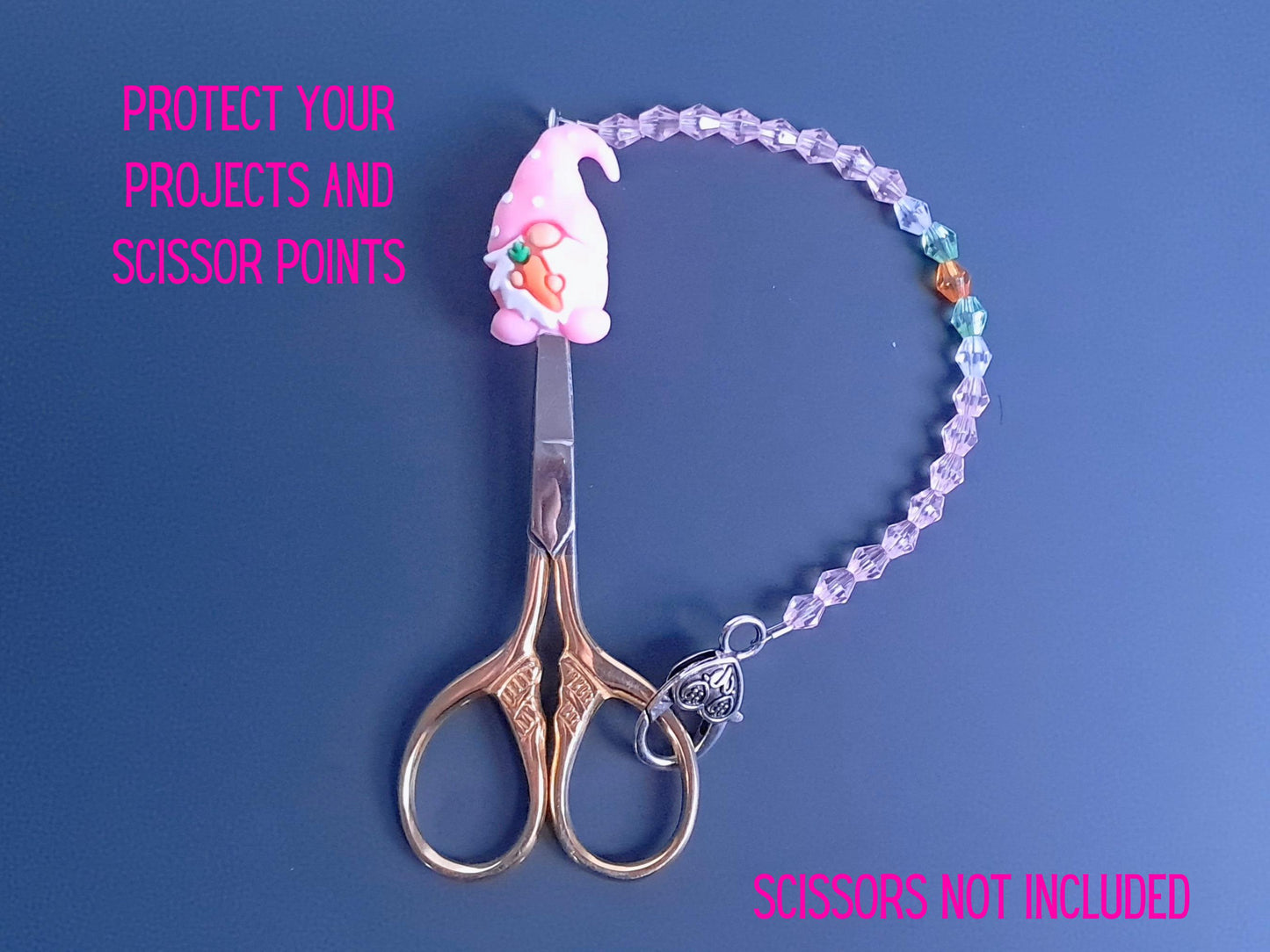 Pink Gonk Scissor Fob with Protection Bead