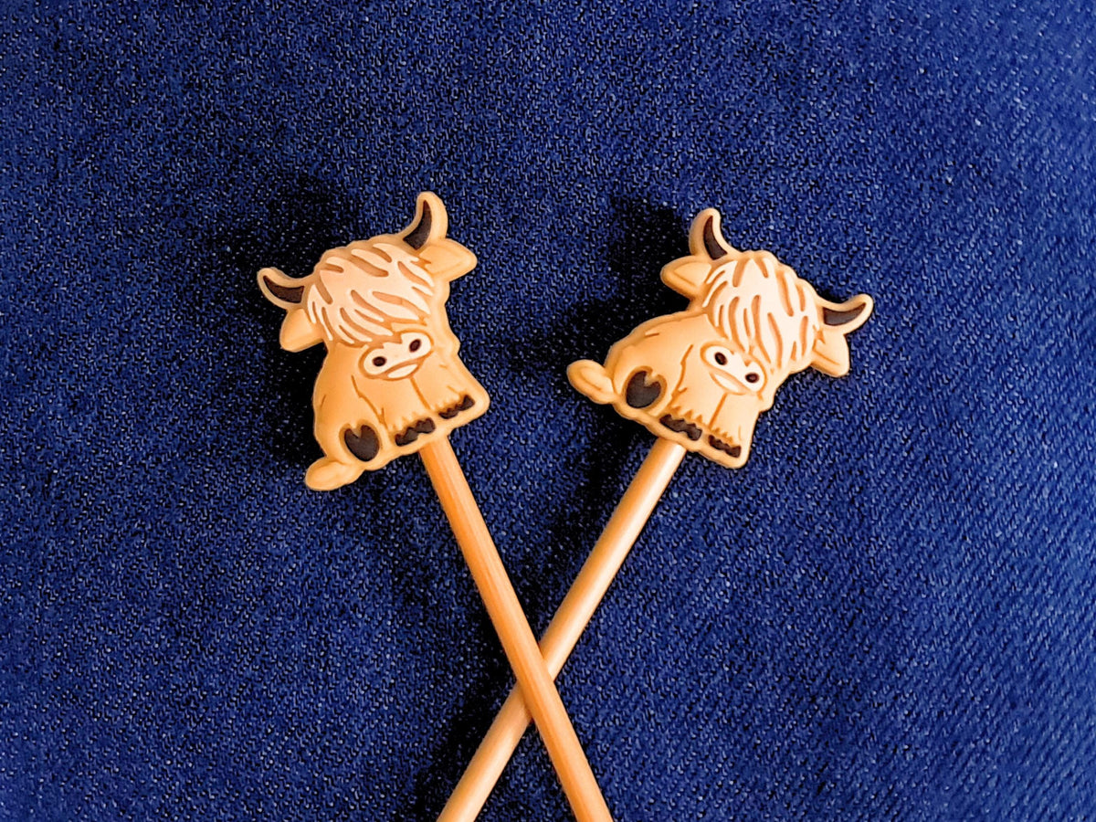Highland Cow Silicone Bead Stitch Stopper