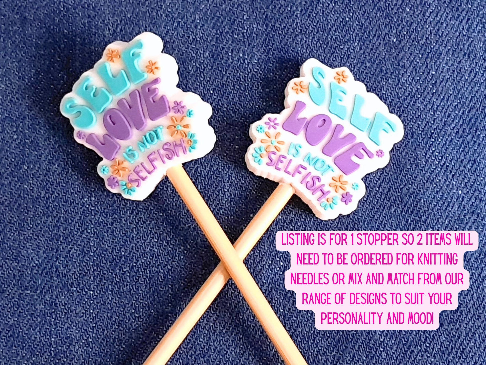 Positive Quote Silicone Bead Stitch Stopper