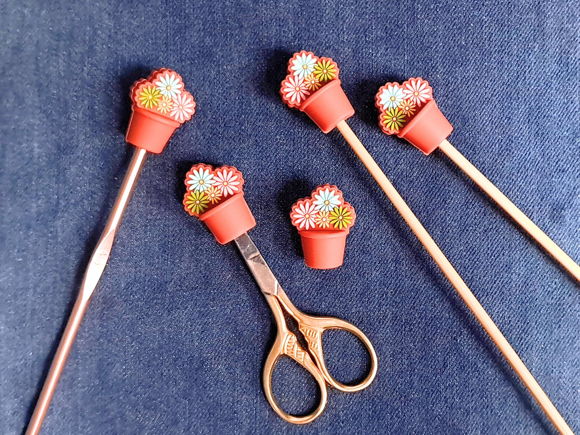 Retro Flower Pot Stitch Stopper