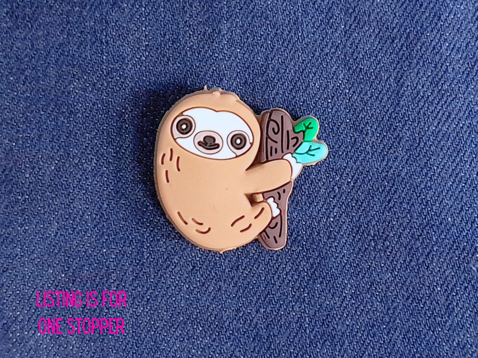 Sloth On Branch Silicone Bead Stitch Stopper