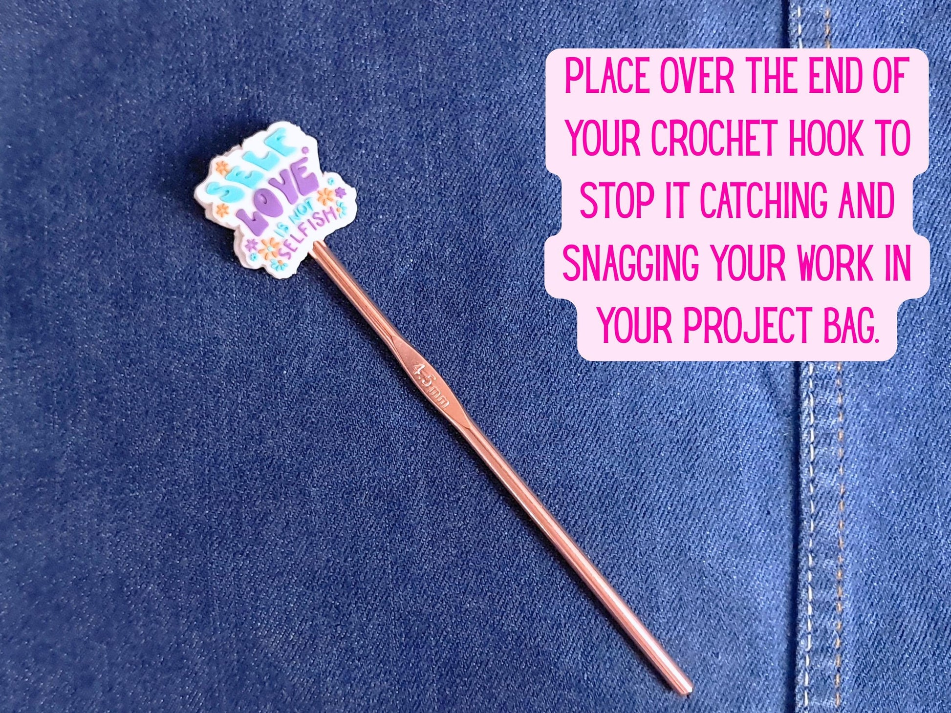 Positive Quote Silicone Bead Stitch Stopper