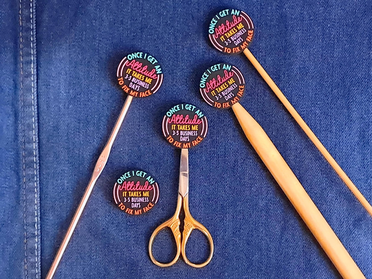 Attitude Stitch Stopper, Silicone Protection Bead, Scissor Tip Protector, Knitting Crochet Embroidery Cross Stitch Crafter, Project Saver