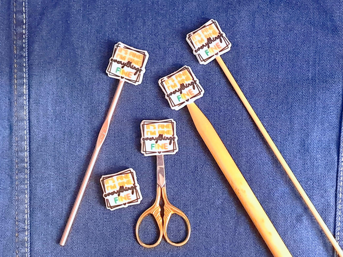 Everything Is Fine Quote Silicone Bead Stitch Stopper