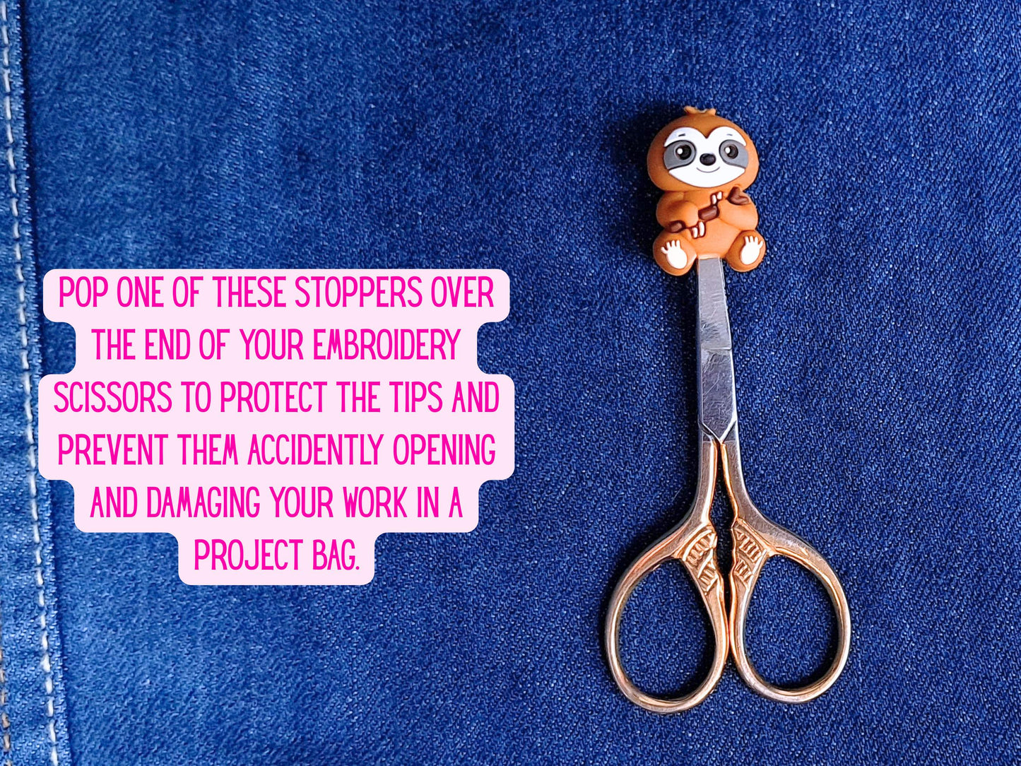 Sloth Silicone Bead Stitch Stopper (3D)