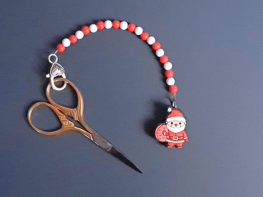 Father Christmas Scissor Fob with Protection Bead