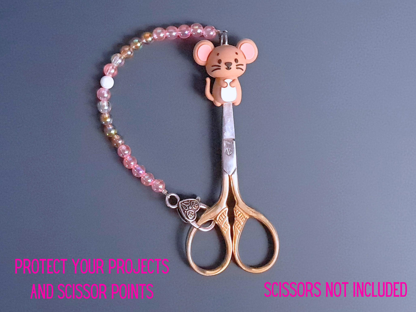 Sweet Mouse Scissor Fob with Protection Bead