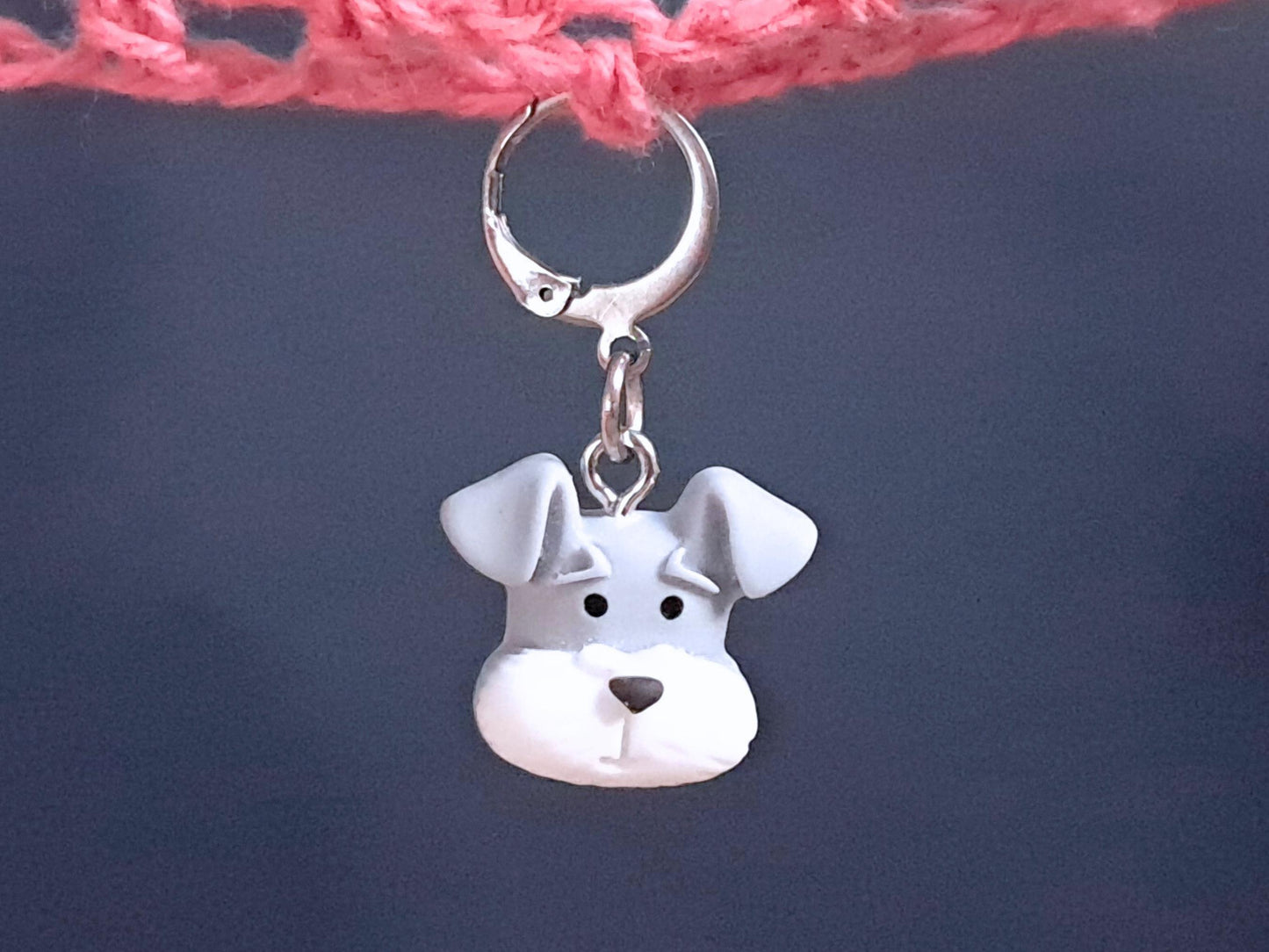Grey Terrier Dog Stitch Marker