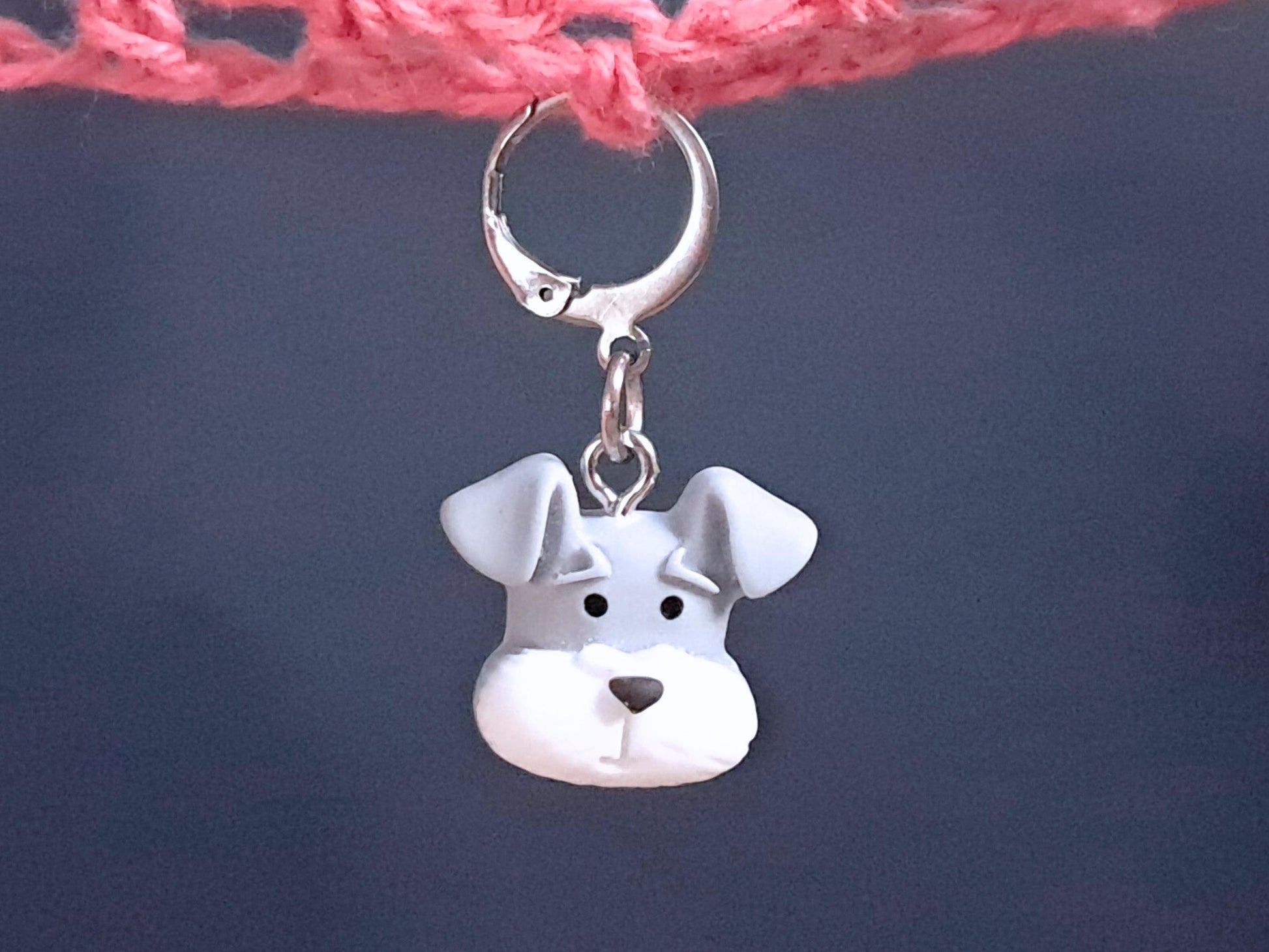 Grey Terrier Dog Stitch Marker