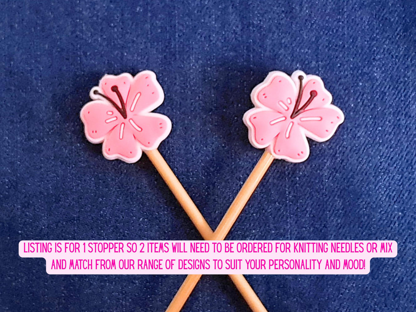 Cherry Blossom Stitch Stopper, Pink And White Scissor Tip Protector, Knitting Needle, Crochet Project Saver, WIP Bag Tool Notion Sewing
