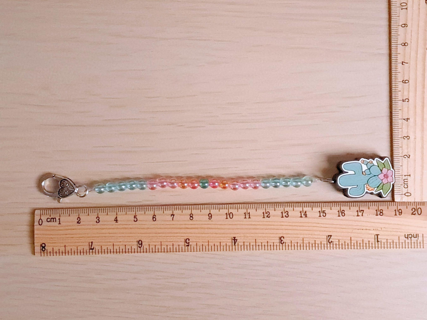 Flowering Cactus Scissor Fob with Protection Bead