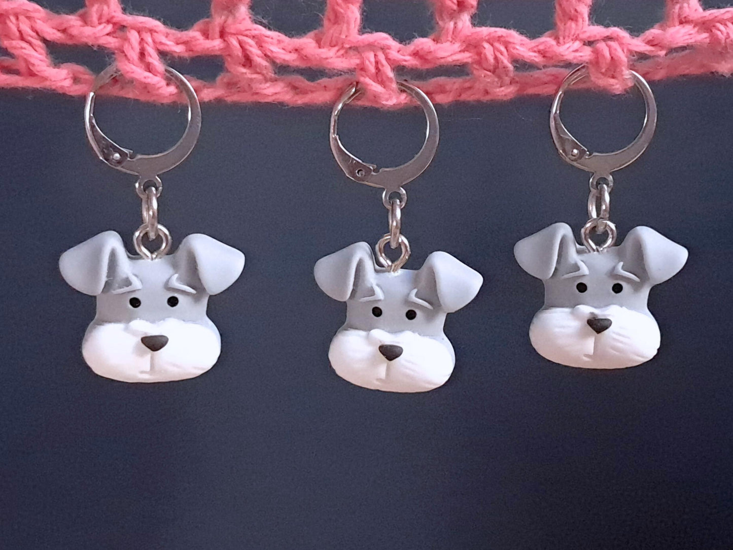 Grey Terrier Dog Stitch Marker