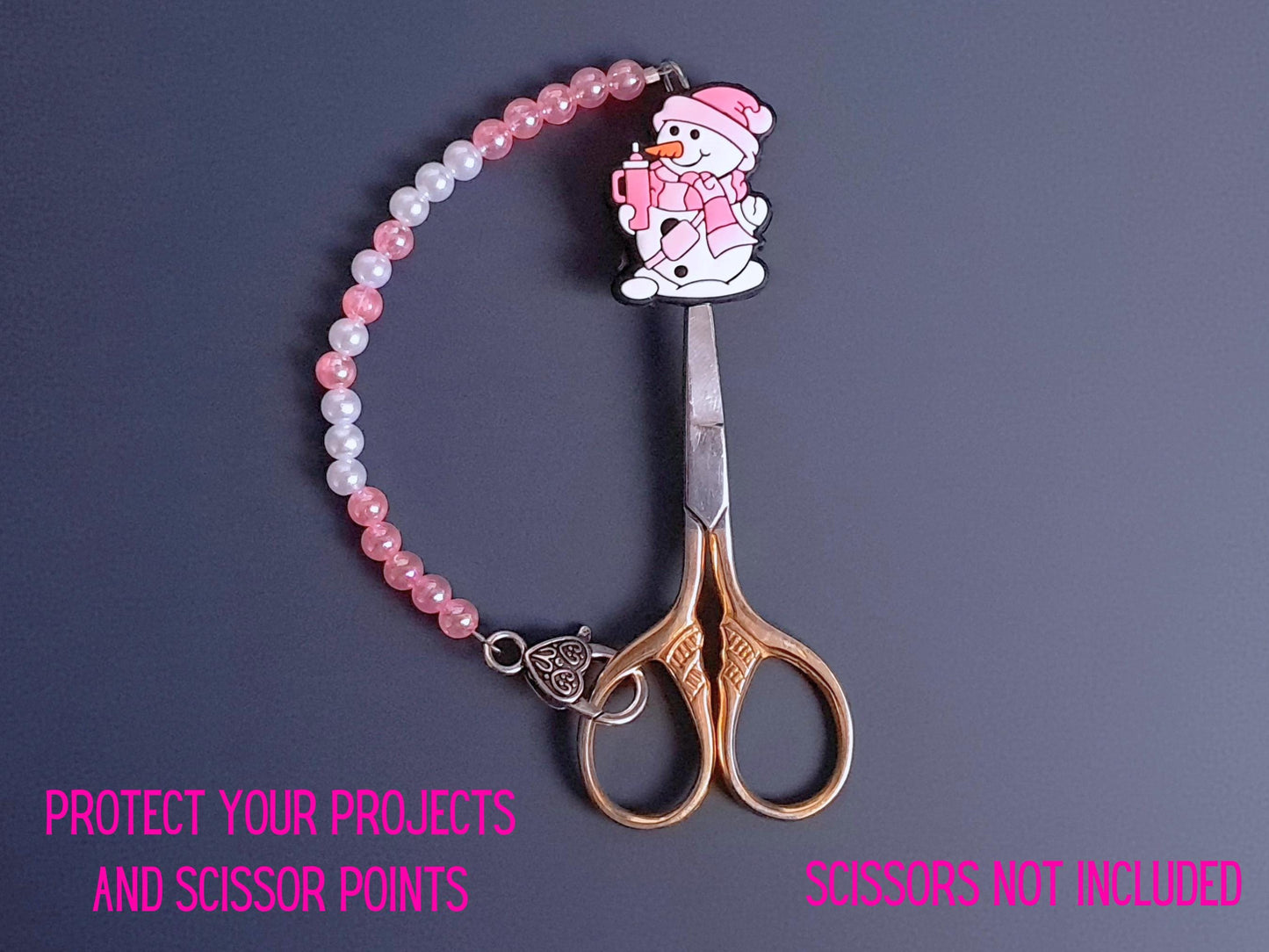 Snowman Scissor Fob with Protection Bead