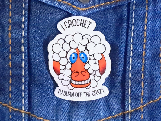 Funny Crochet Pin Badge