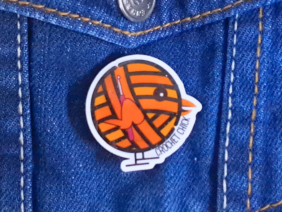 Crochet Chick Pin Badge