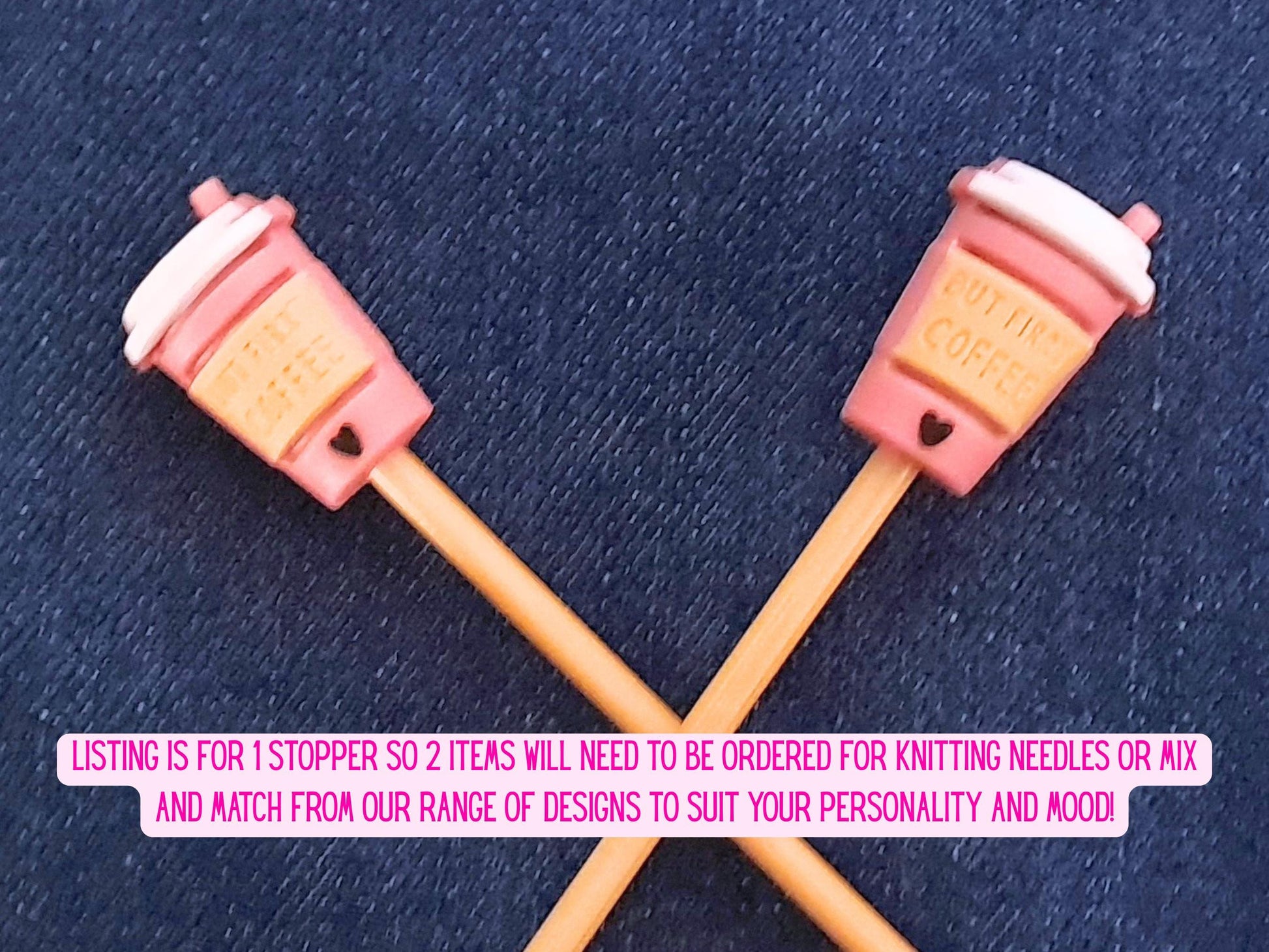 But First Coffee Cup Stitch Stopper, Silicone Bead Scissor Tip Protector, Knitting Needle, Crochet Project Saver, WIP Bag Tool Notion Sewing