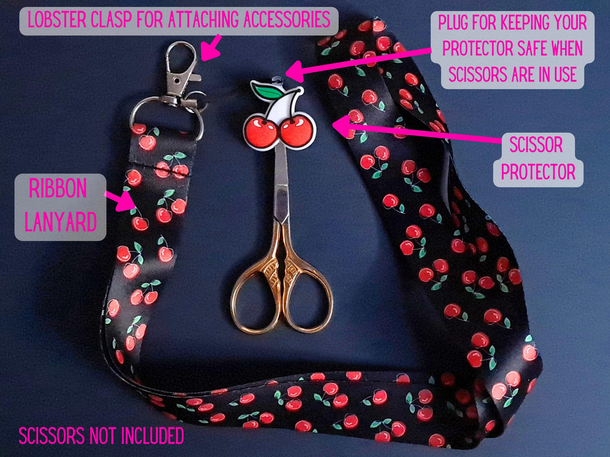 Cherry Lanyard Scissor Protector Set