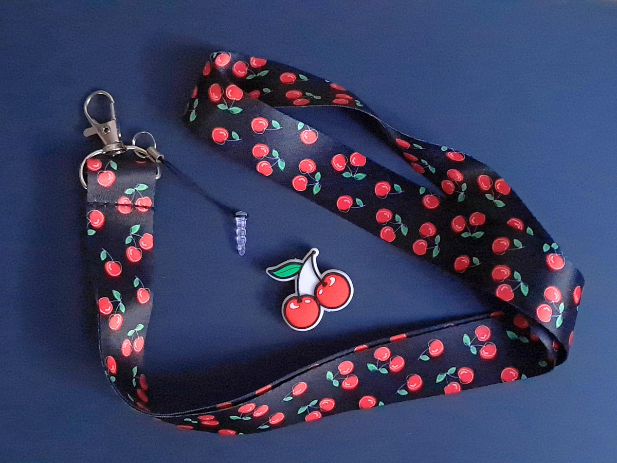 Cherry Lanyard Scissor Protector Set