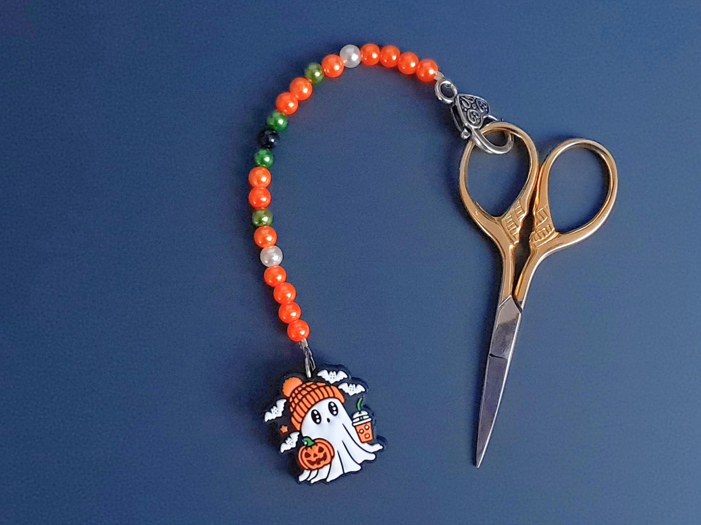 Halloween Ghost Scissor Fob with Protection Bead