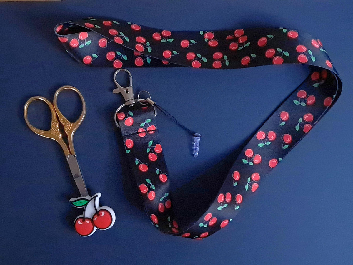 Cherry Lanyard Scissor Protector Set
