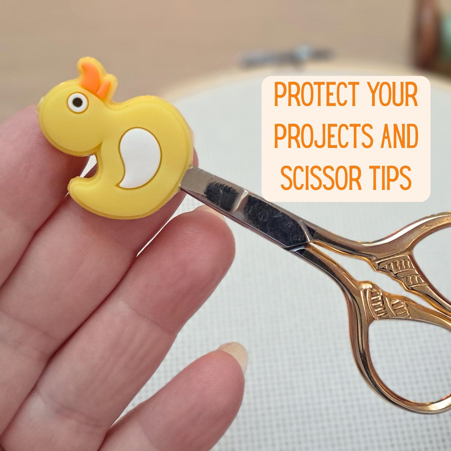Duck Scissor Fob Or Stitch Stopper Bead