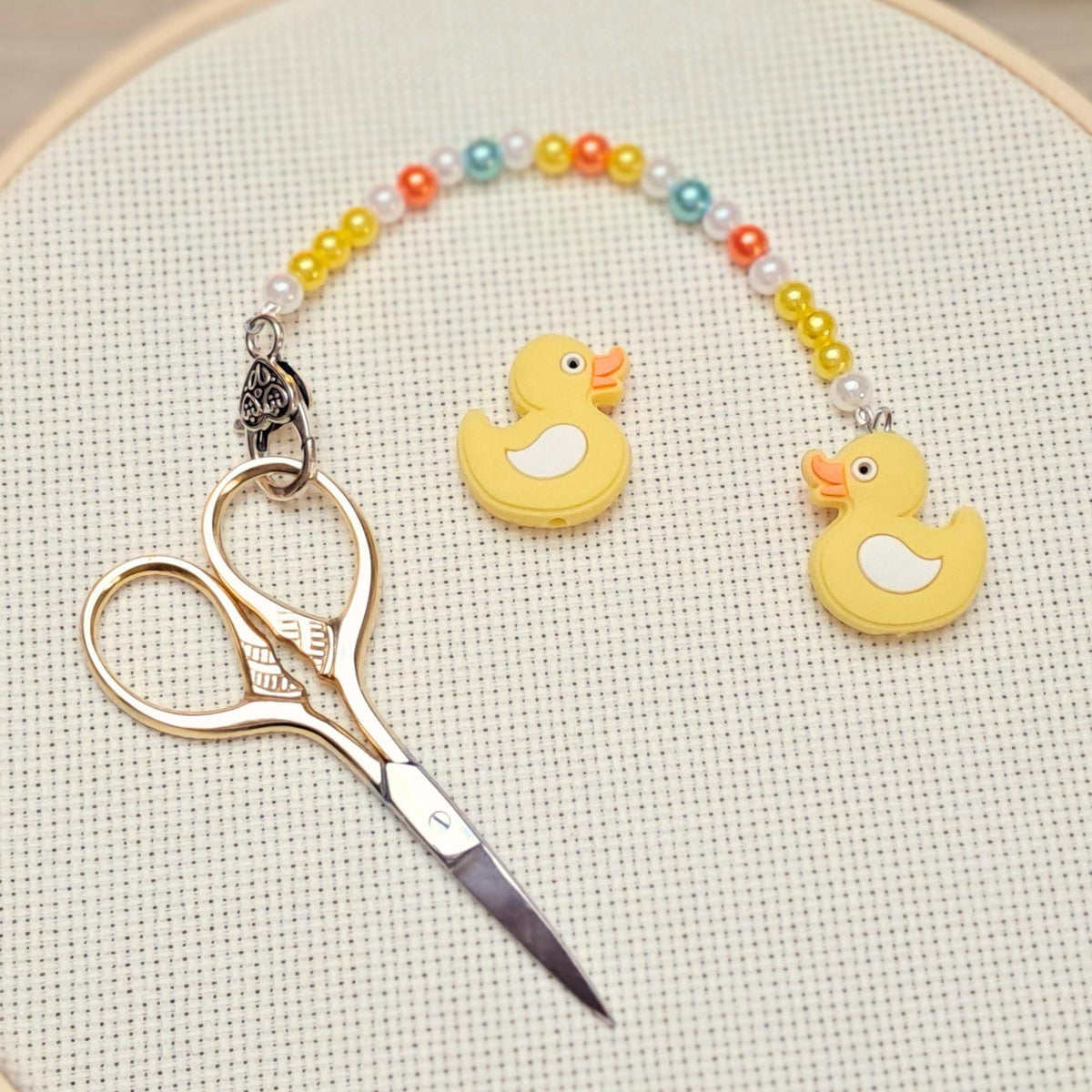 Duck Scissor Fob Or Stitch Stopper Bead