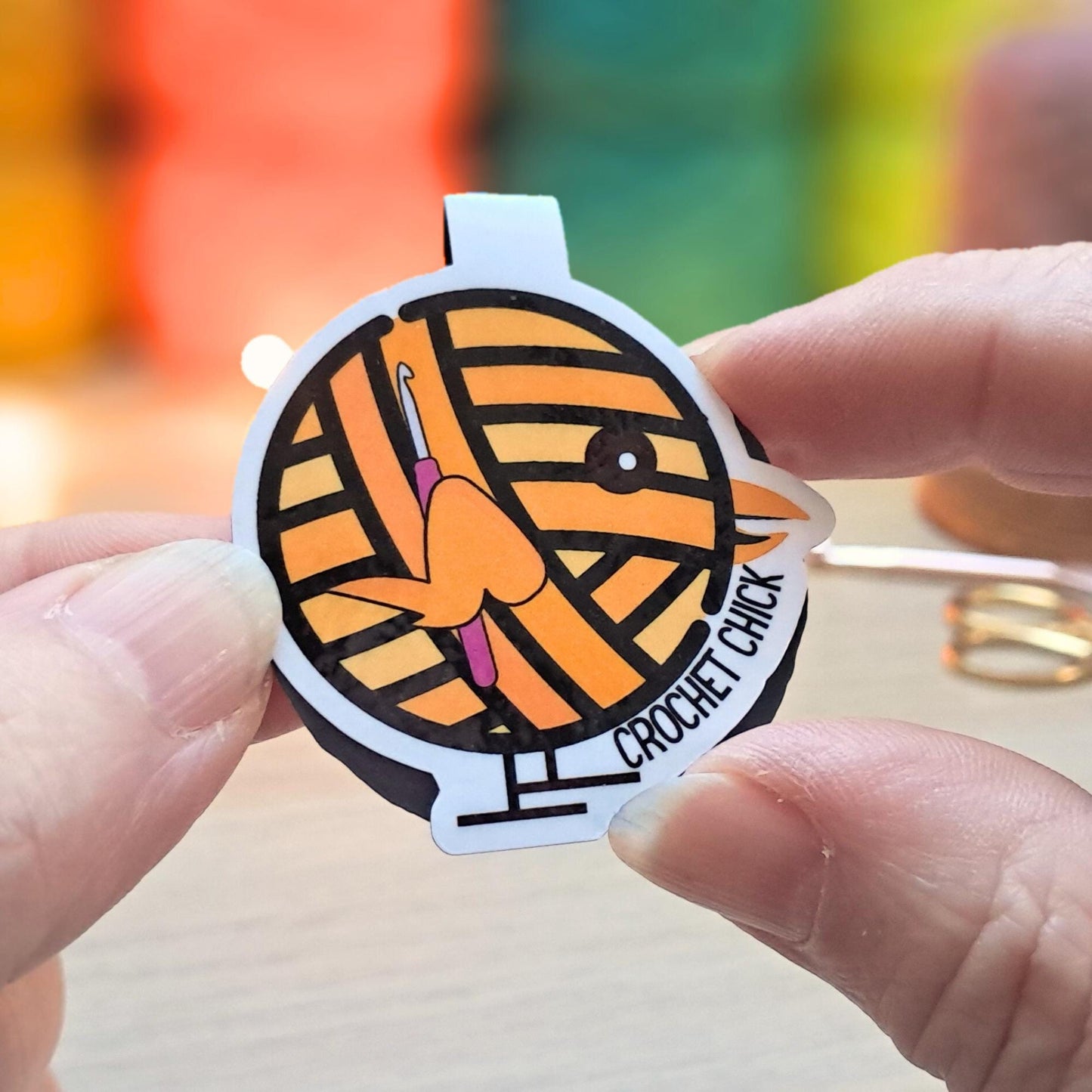 Crochet Chick Magnetic Bookmark, Crocheter Chick Page Marker, Funny Yarn Place Keeper, Pattern Book Essential Fibre Artist Bookworm Giftable