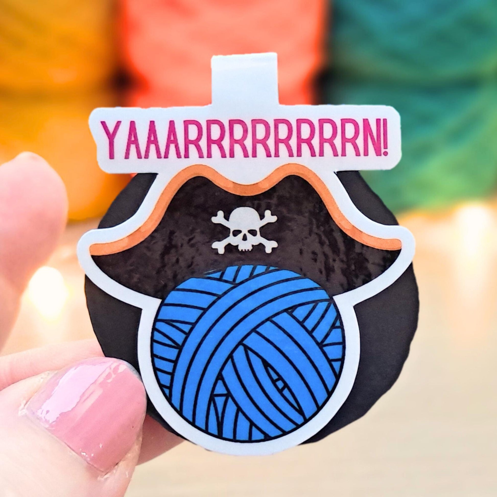 Magnetic Bookmark For Yarn Lovers, Yarn Pirate Page Marker, Funny Yarny Place Keeper, Knit Crochet Pattern Tidy, Fibre Artist Bookworm Gift