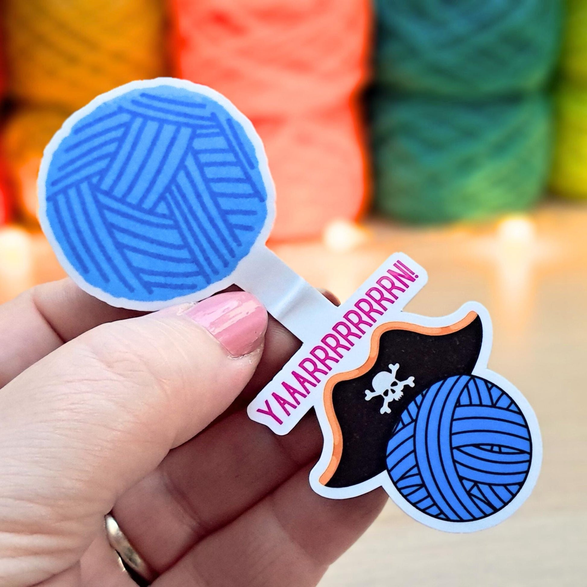 Magnetic Bookmark For Yarn Lovers, Yarn Pirate Page Marker, Funny Yarny Place Keeper, Knit Crochet Pattern Tidy, Fibre Artist Bookworm Gift