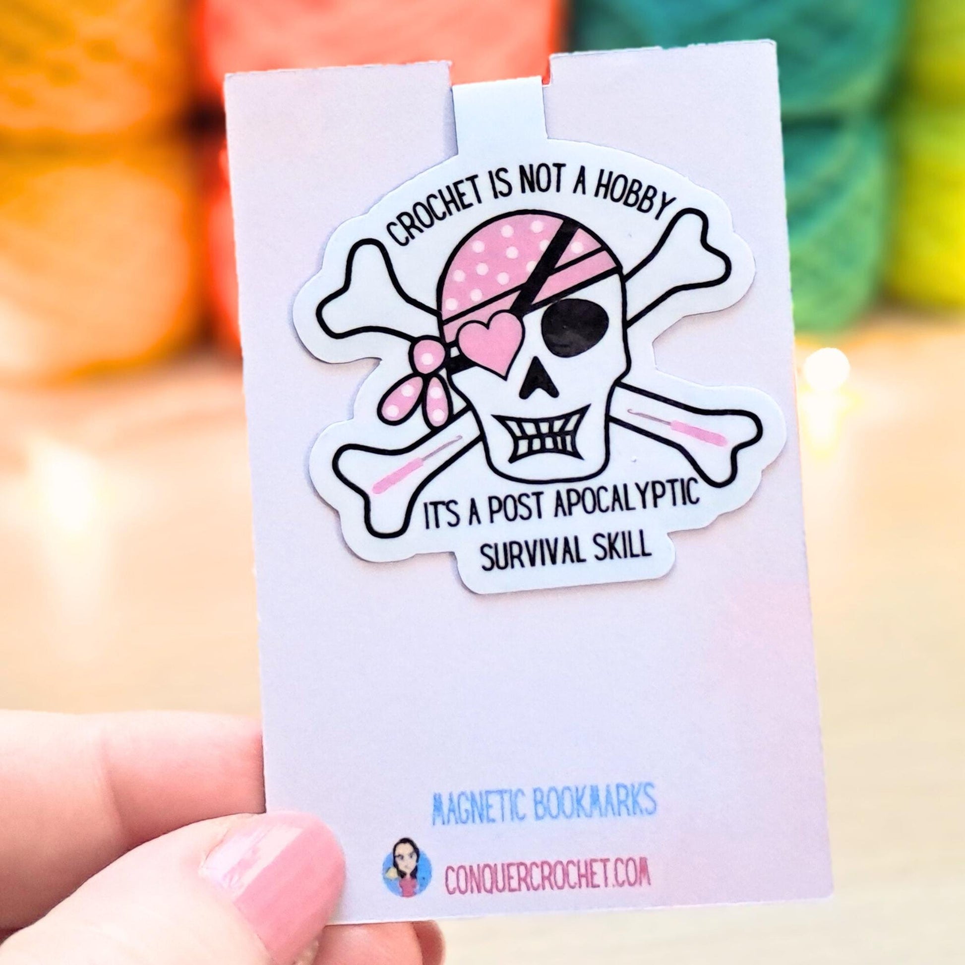 Magnetic Bookmark For Crochet Enthusiasts,Page Marker, Funny Yarny Place Keeper, Knit Crochet Pattern Tidy, Fibre Artist Bookworm Gift