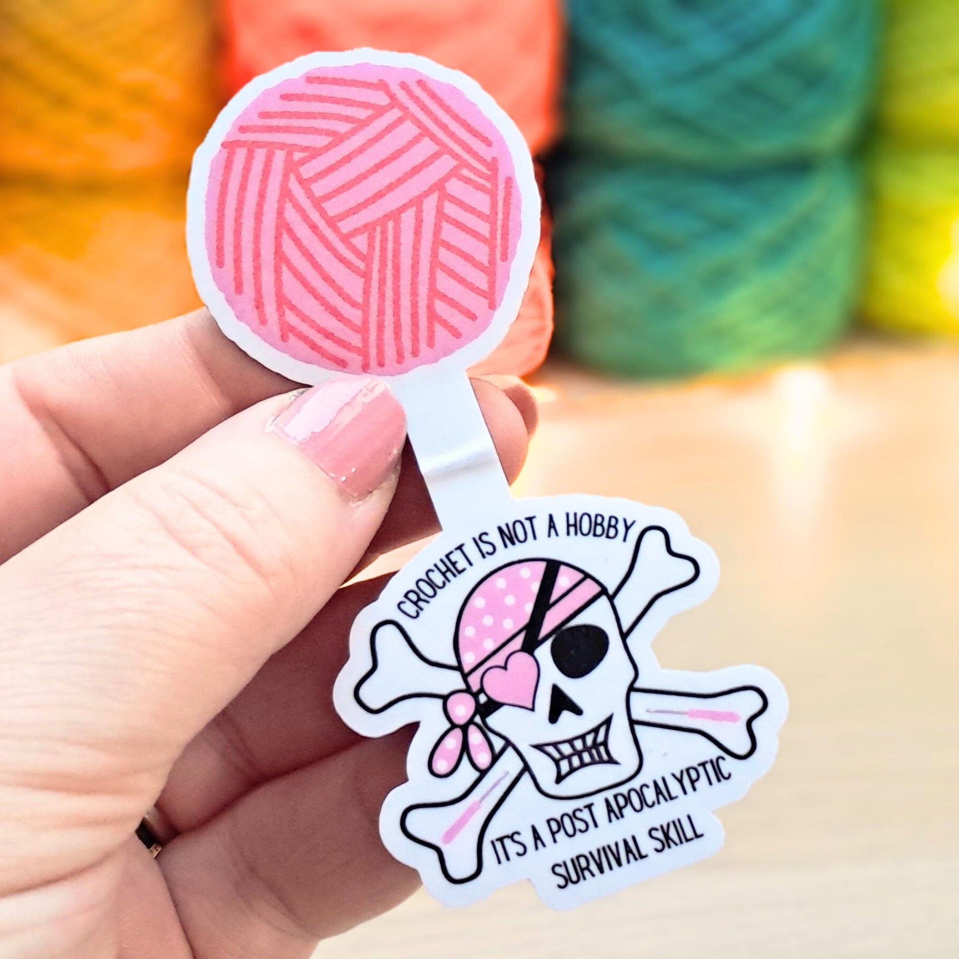 Magnetic Bookmark For Crochet Enthusiasts,Page Marker, Funny Yarny Place Keeper, Knit Crochet Pattern Tidy, Fibre Artist Bookworm Gift