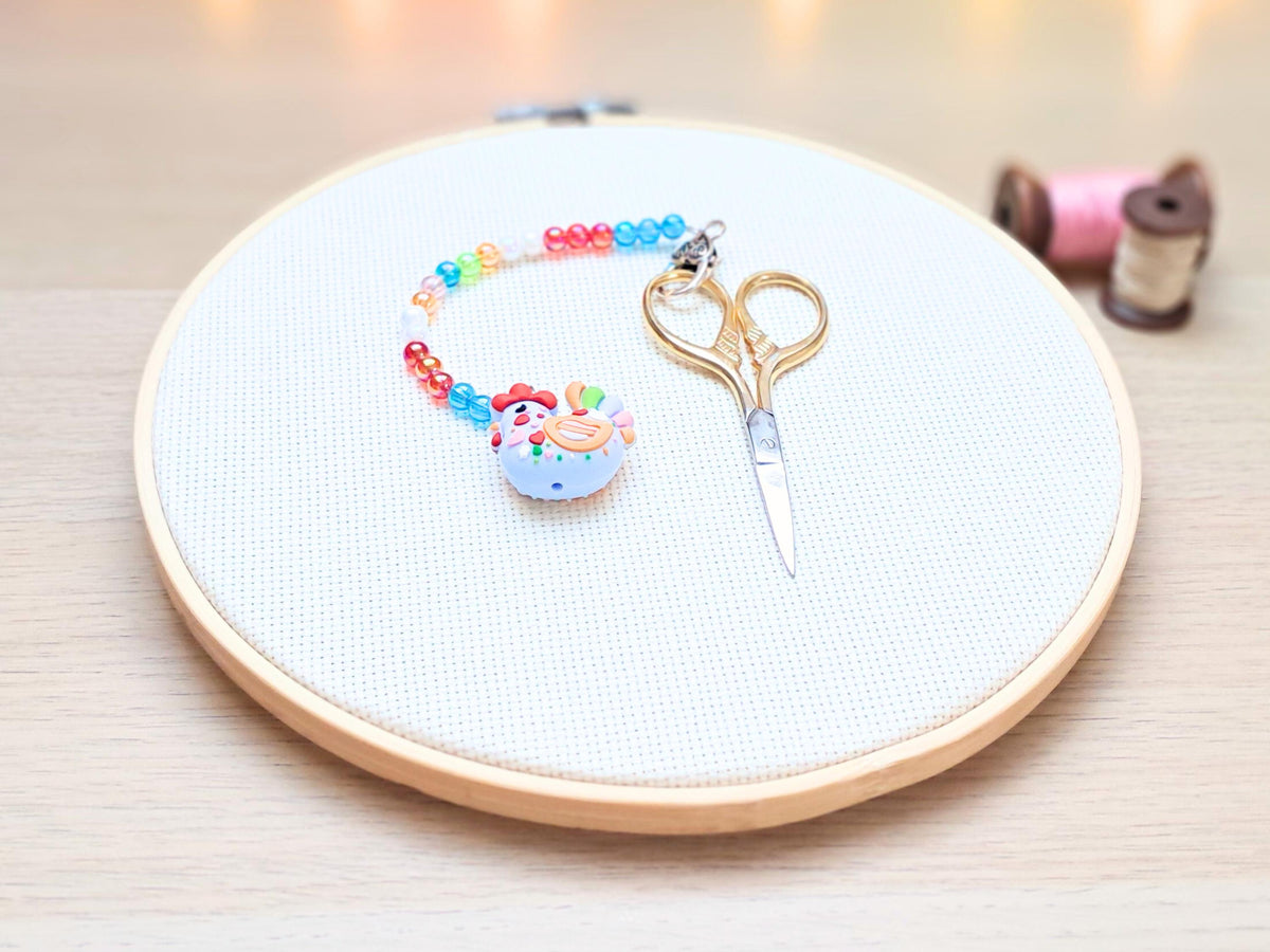 Chicken Scissor Fob with Protection Bead