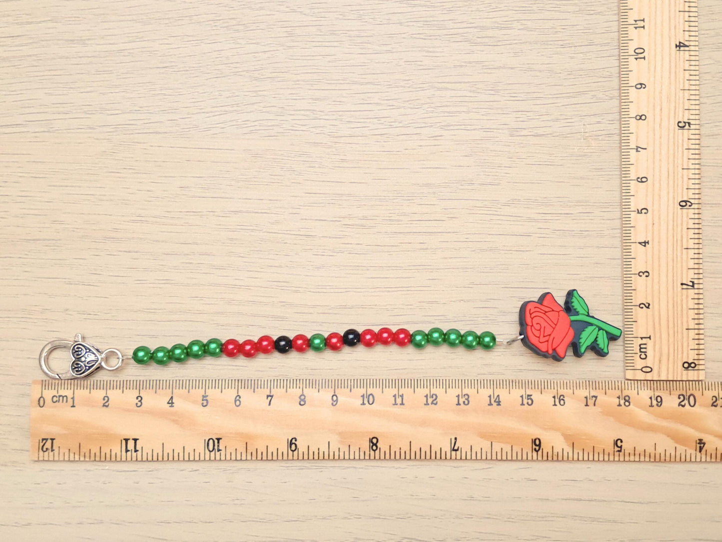 Rose Scissor Fob with Protection Bead