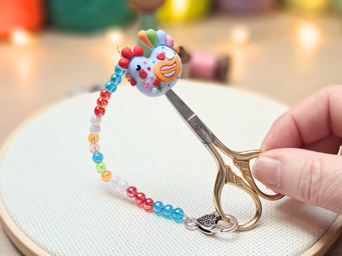 Chicken Scissor Fob with Protection Bead