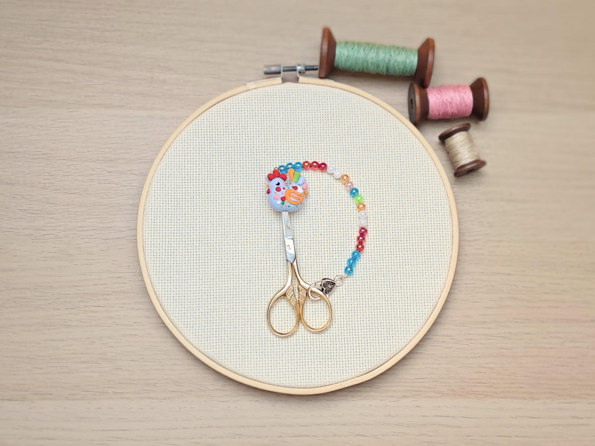 Chicken Scissor Fob with Protection Bead