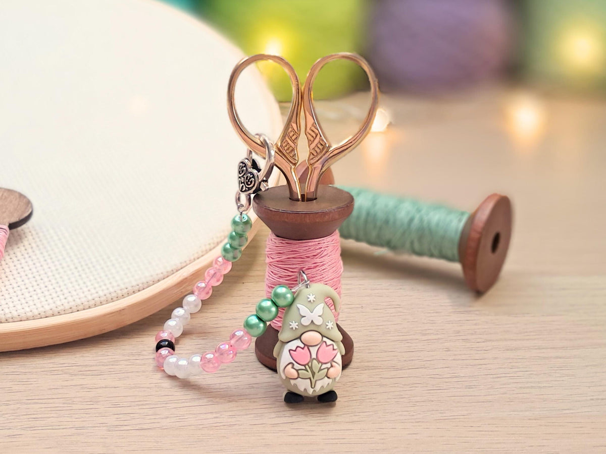 Gnome Scissor Fob with Protection Bead