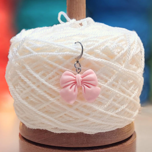 Pink Coquette Bow Stitch Marker