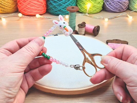 Rabbit Scissor Fob with Protection Bead