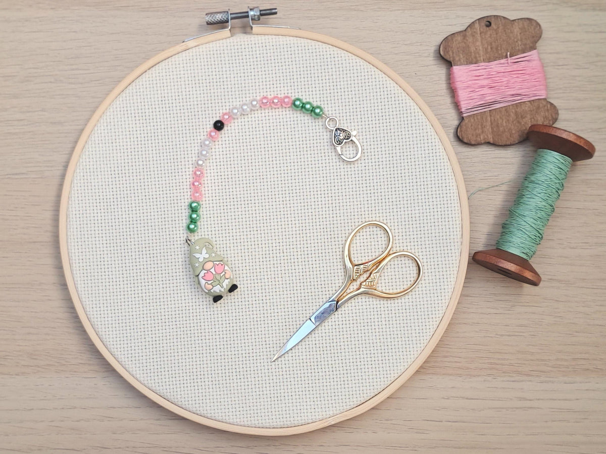 Gnome Scissor Fob with Protection Bead