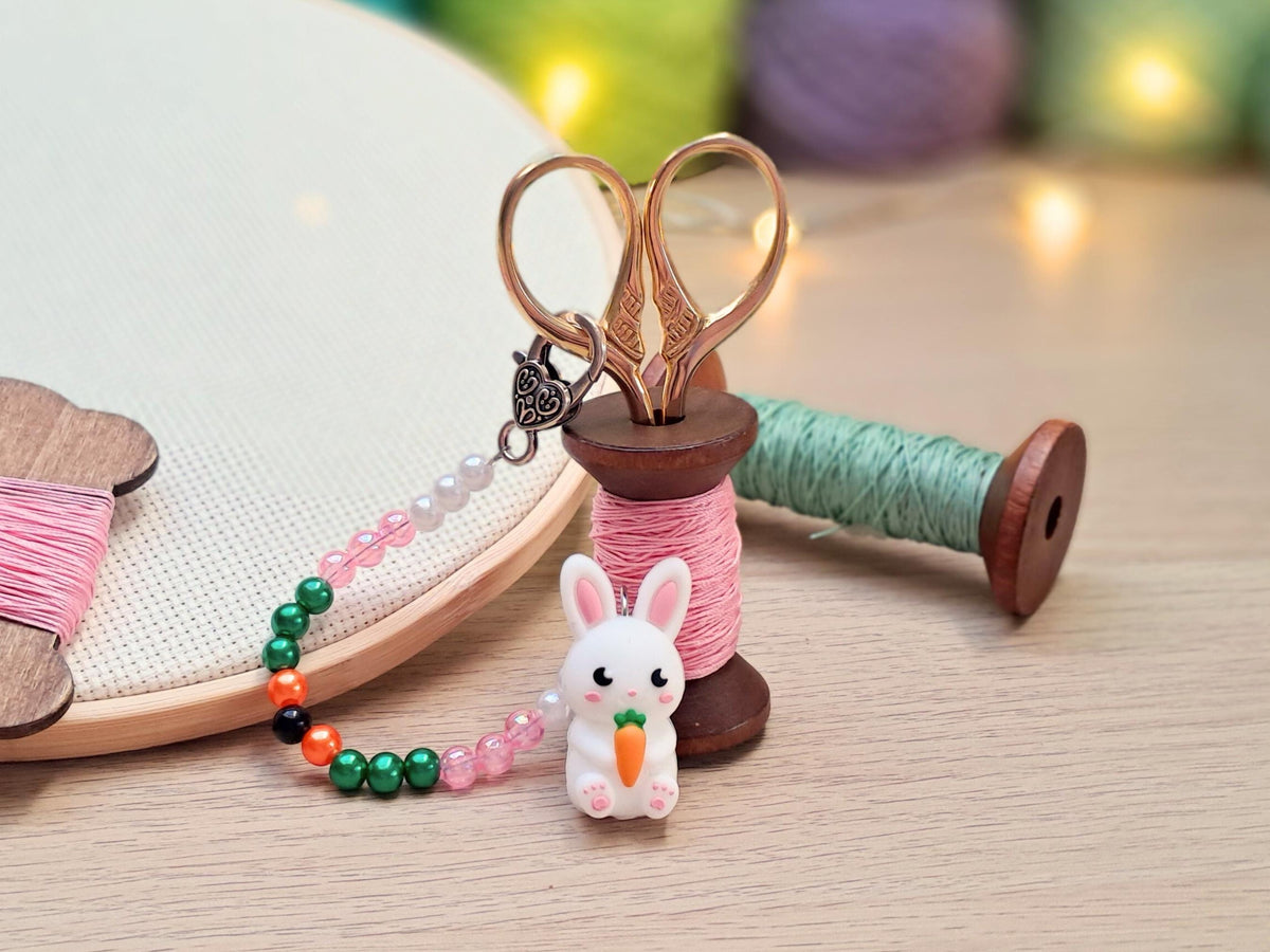 Rabbit Scissor Fob with Protection Bead