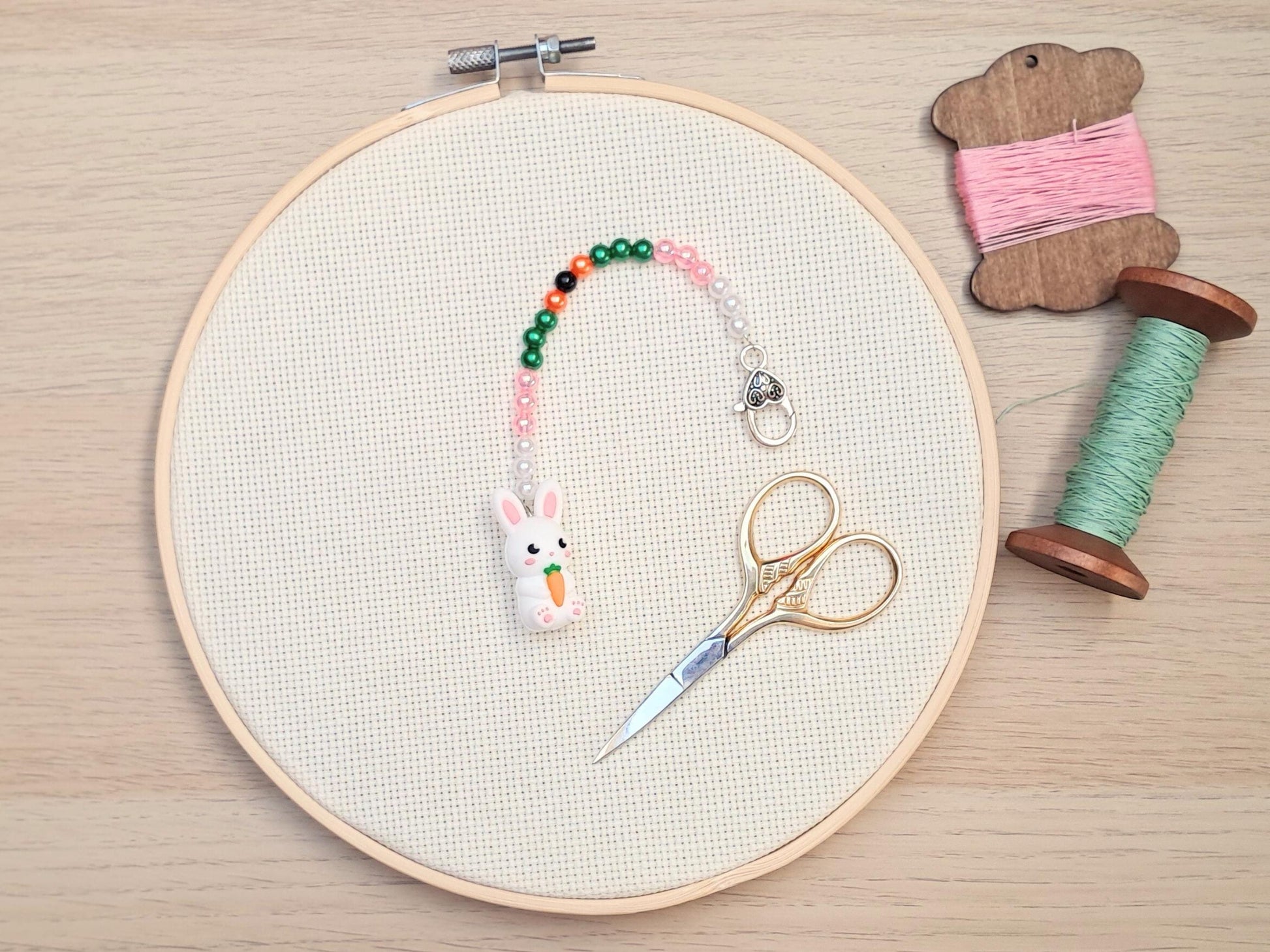 Rabbit Scissor Fob with Protection Bead