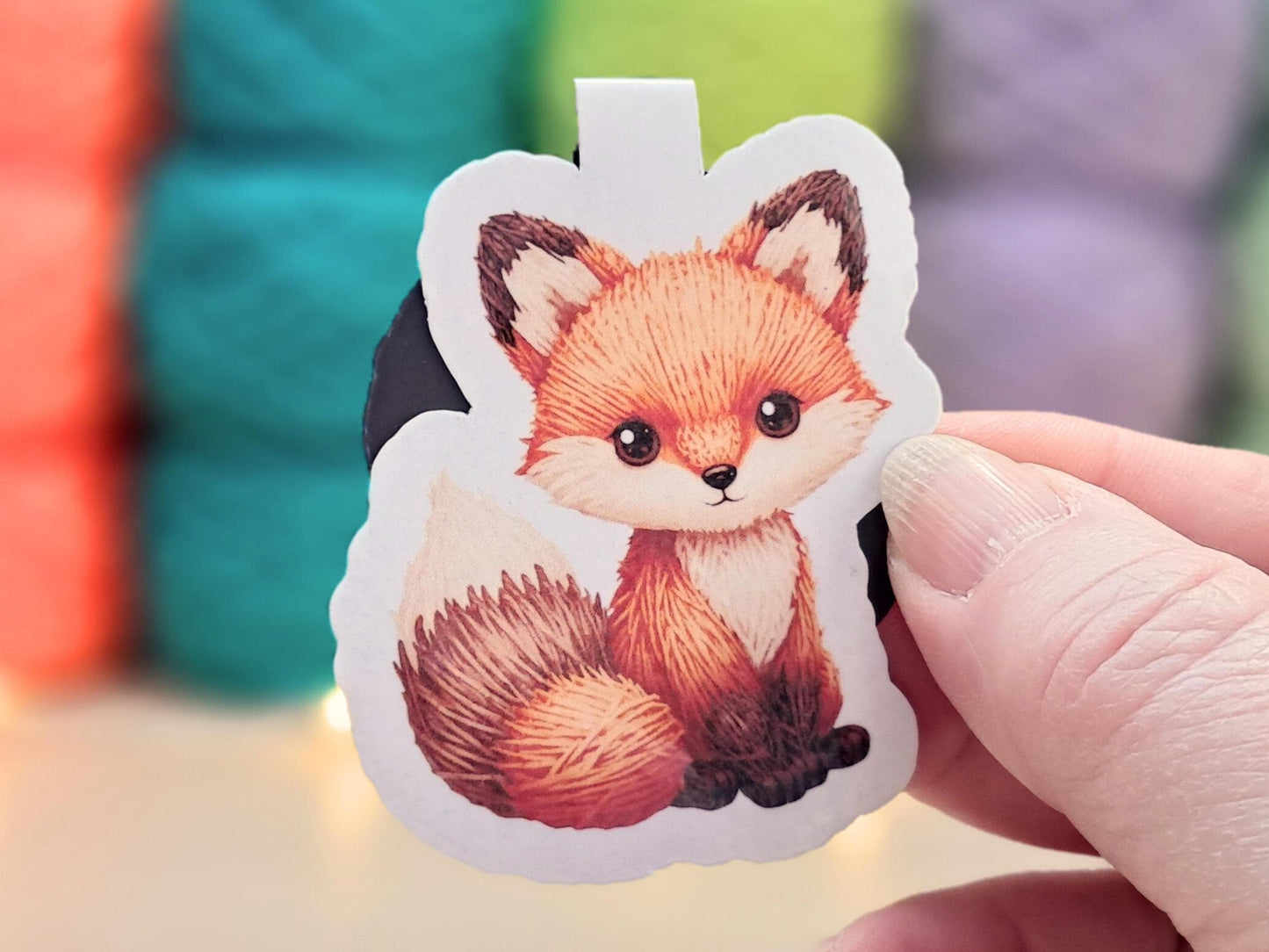 Fox Magnetic Bookmark, Yarn Pals Kit, Bookish Accessory Page Marker Keeper, Crocheter Knitter Gift, Autumn Forest Woodland
