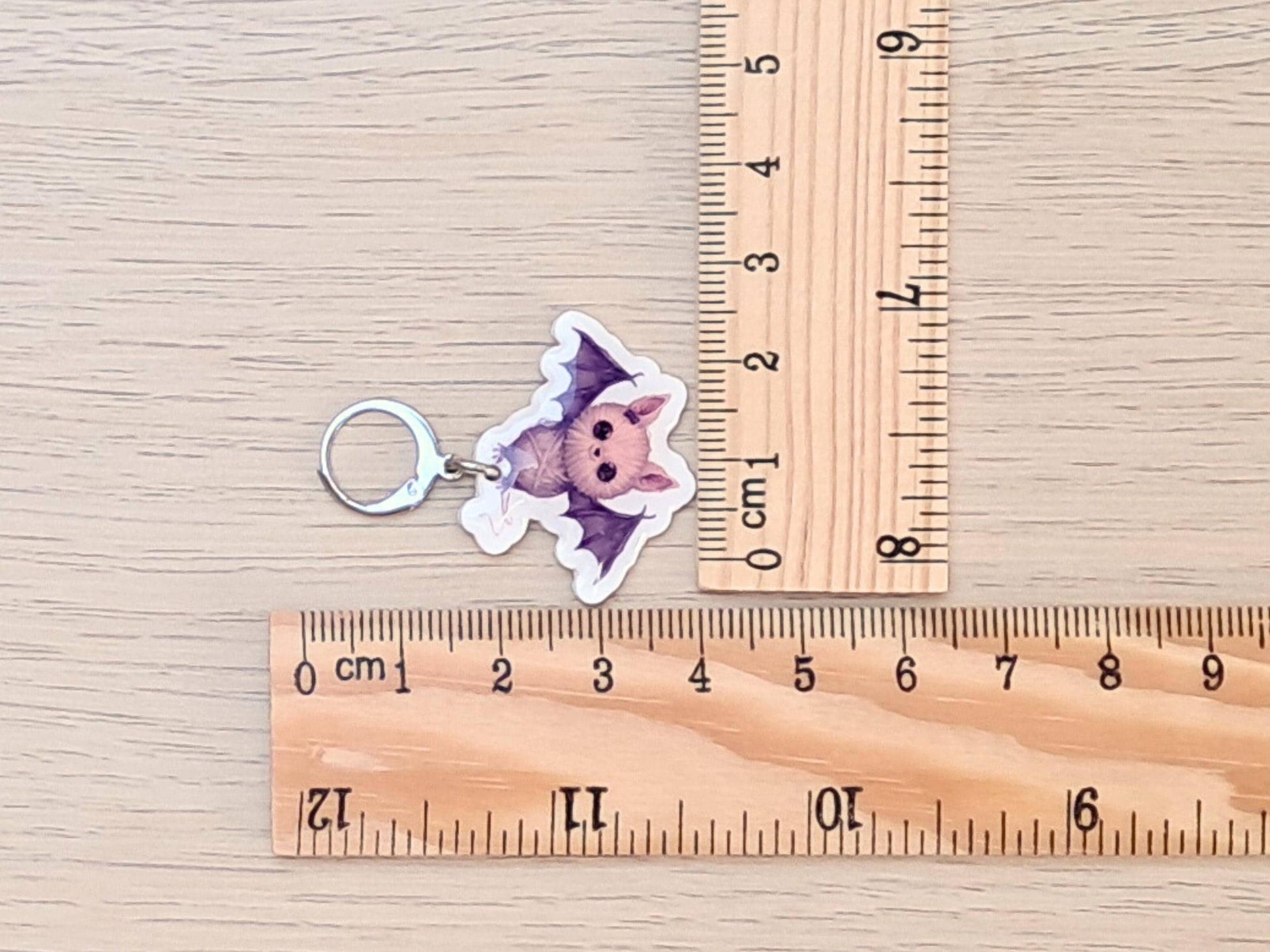 Bat Stitch Marker, Silver Plated Lever Back Crochet Notion, Kawaii Gothic emo Halloween Charm, Progress Row Keeper, Crochet Supply Gift
