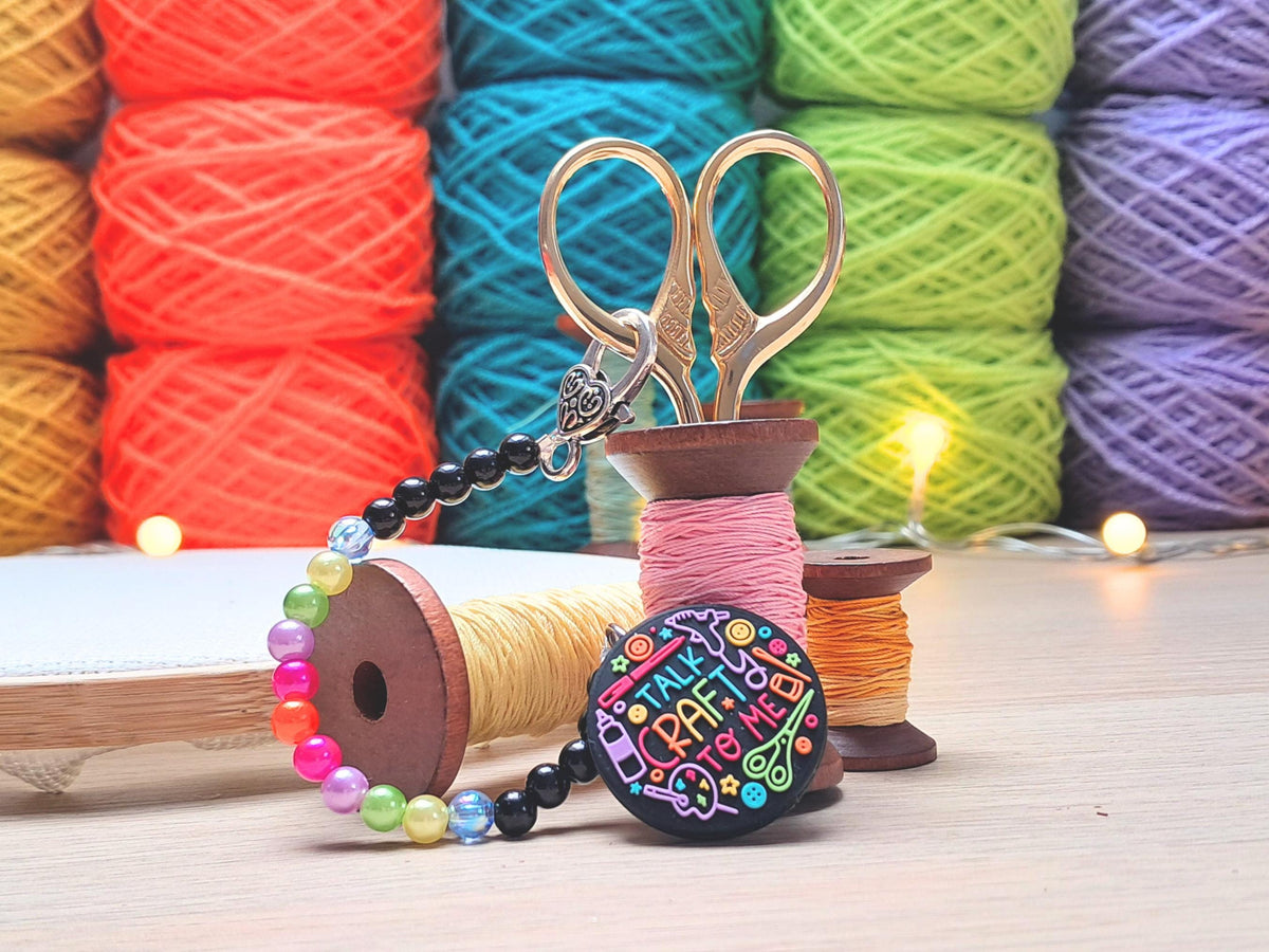 Funny 'Talk To Me Crafty' Scissor Fob with Protection Bead